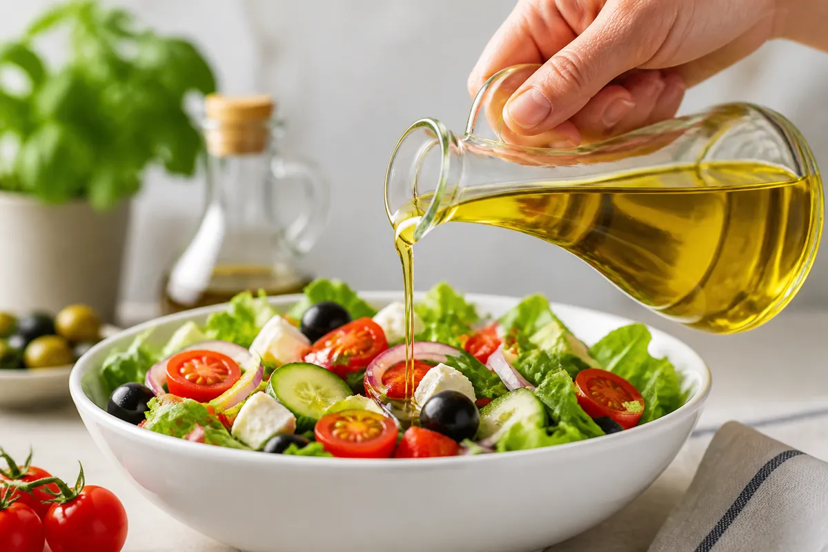 dressing sănătos pentru salate cu ulei de măsline