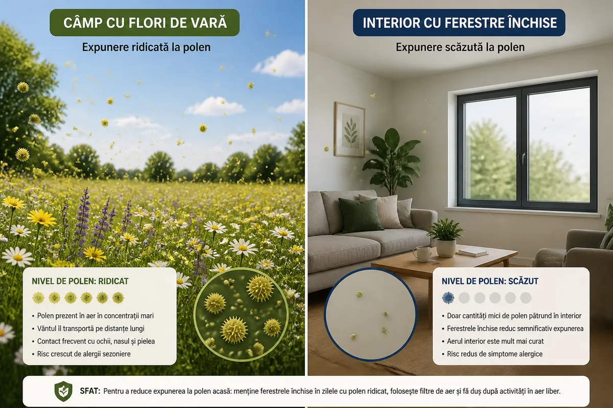 polen alergii sezoniere vara interior exterior