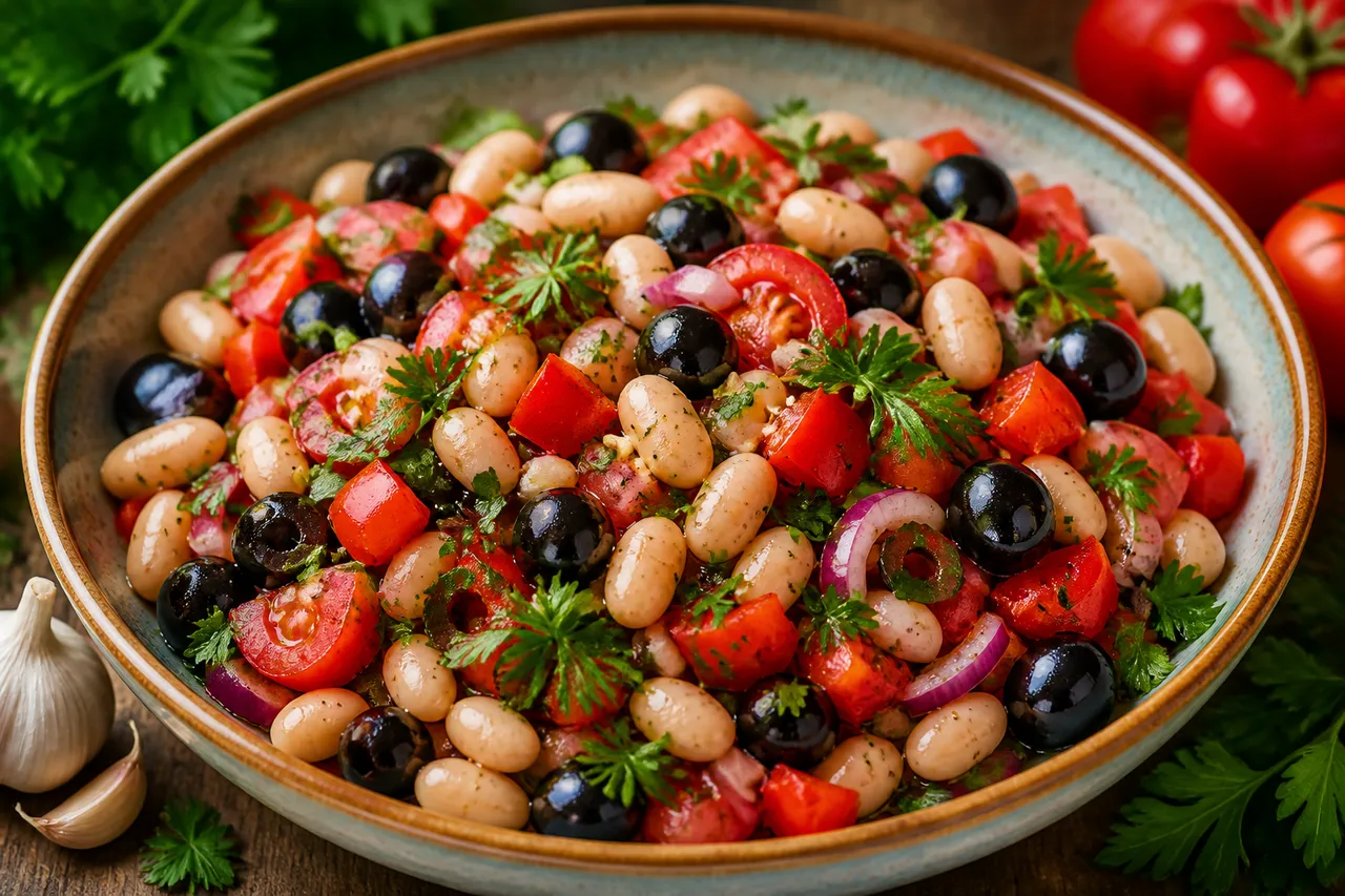 salată de fasole de post cu legume