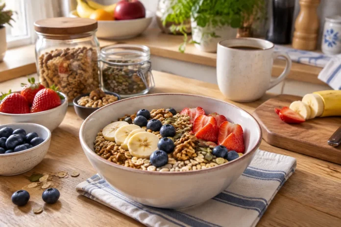 Granola de casă fără zahăr adăugat și cu foarte puțin ulei