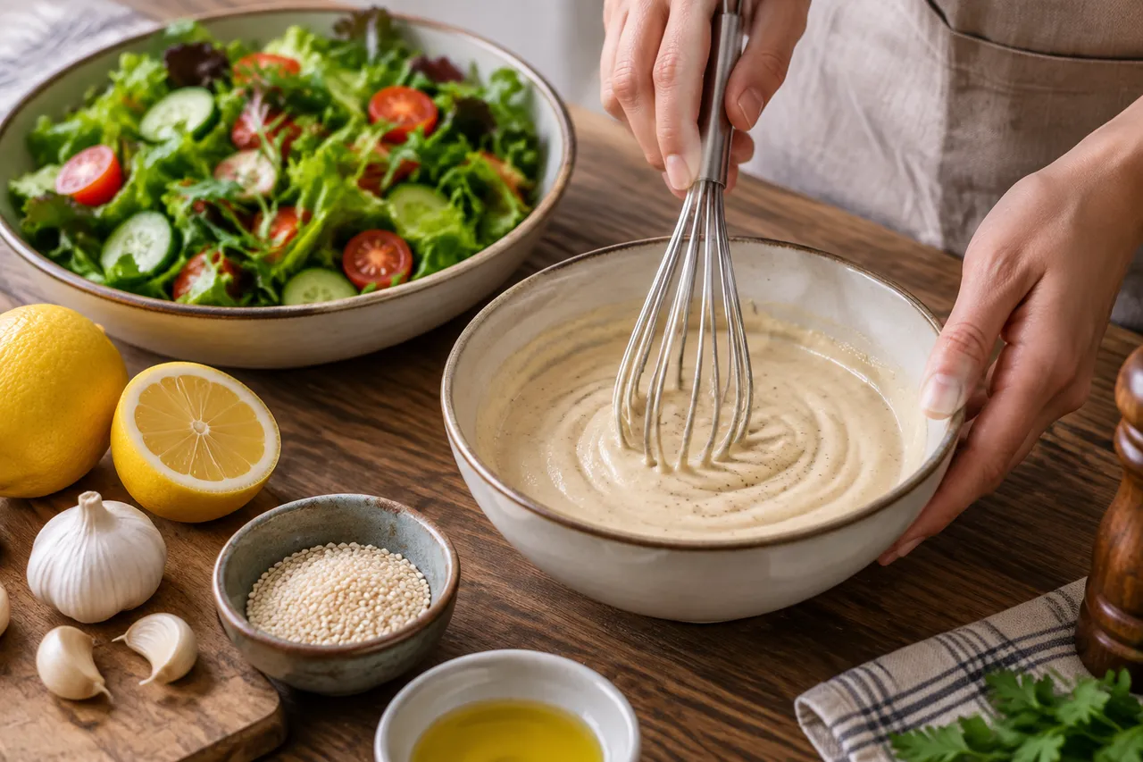 rețetă de dressing tahini cu lămâie pentru salate